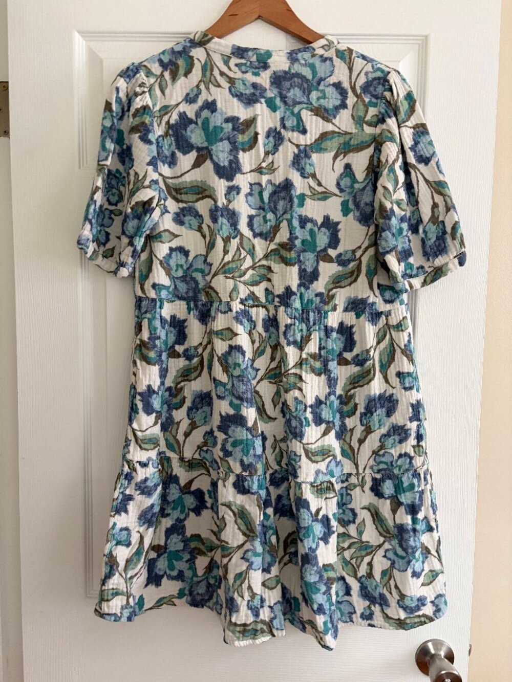 Garnet Hill Organic Cotton Tiered Shirtdress - Picture 3 of 7